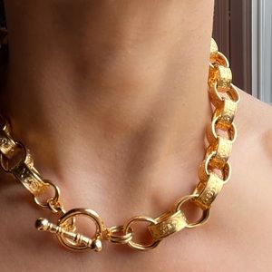 Gold-Tone Link Chain Necklace With Toggle Closure